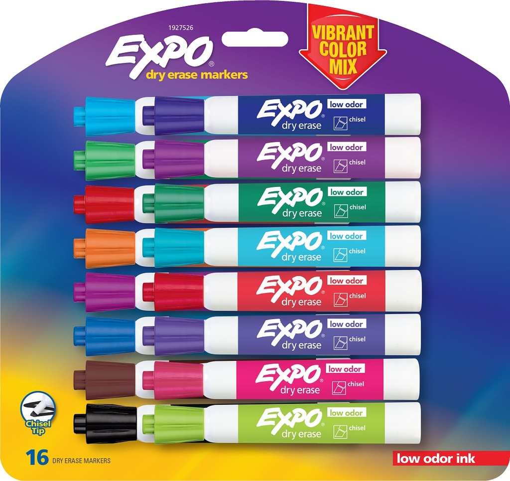 16ct Expo Low Odor Vibrant Dry Erase Markers