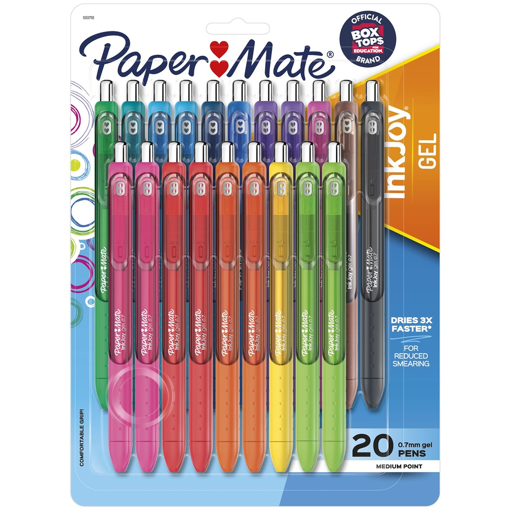 20 Color Paper Mate InkJoy Med Point Gel Pen Set