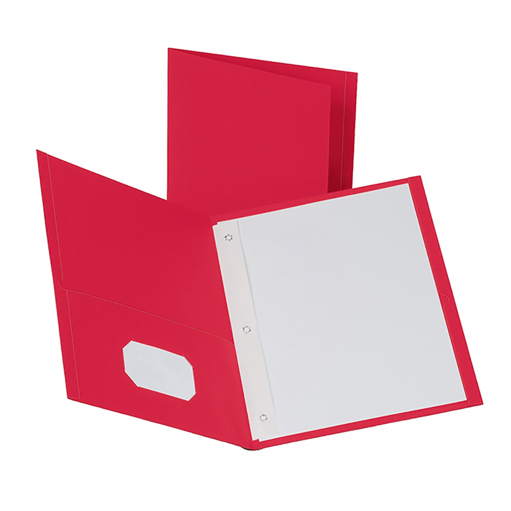 25ct Red Two Pocket Portfolio with Prongs