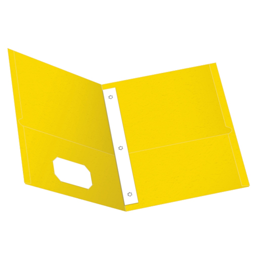 25ct Yellow Two Pocket Portfolio with Prongs