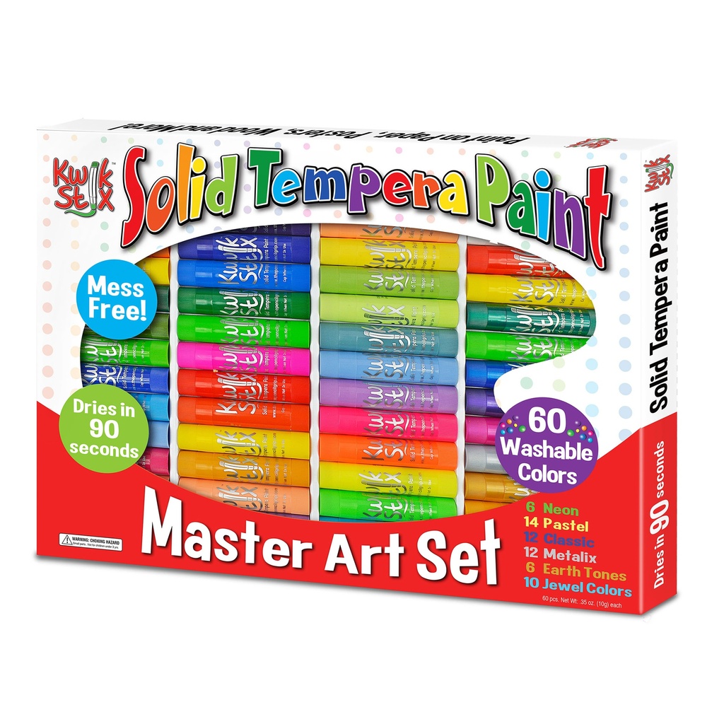 60ct Solid Tempera Paint Sticks Master Art Set