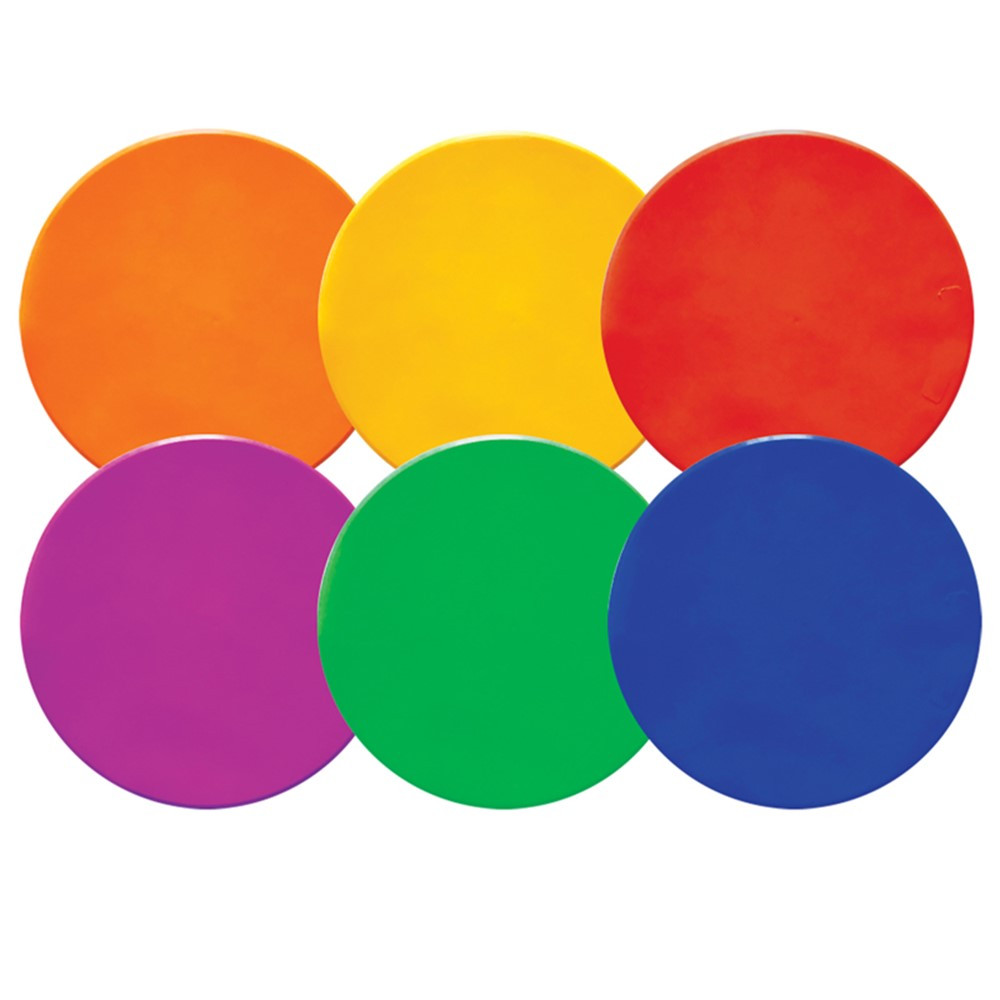 10" Round Poly Spot Markers - 6 Assorted Colors