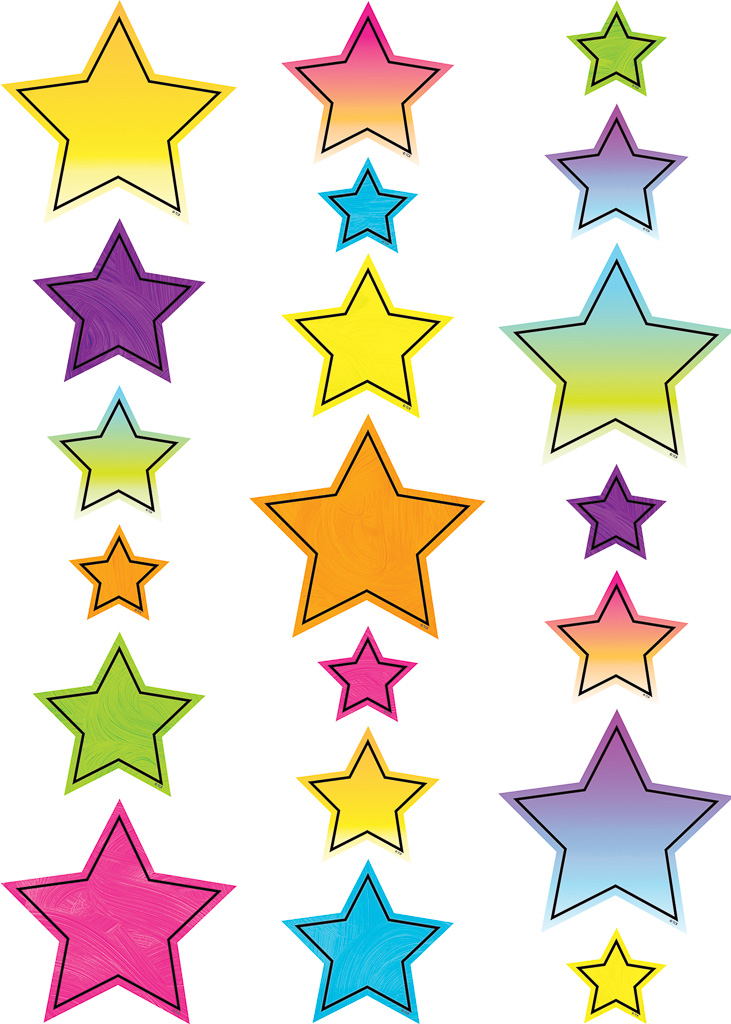 60ct Assorted Sizes Brights 4Ever Star Accents