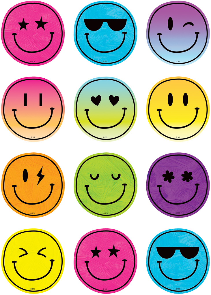 36ct Brights 4Ever Smiley Faces Mini Accents