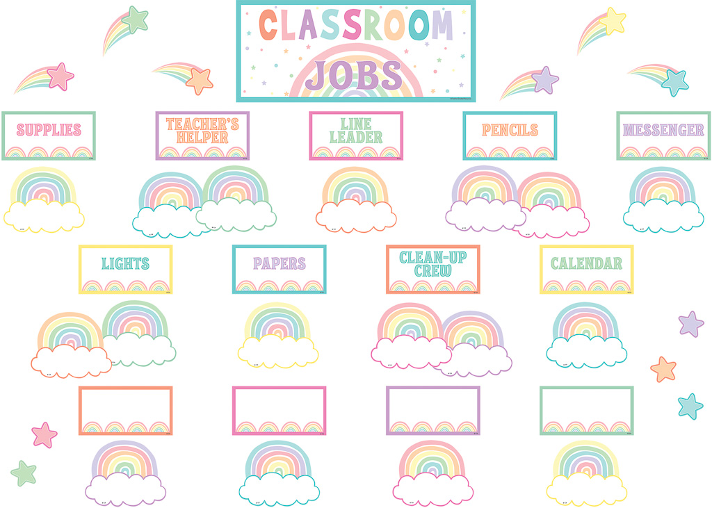 Pastel Pop Classroom Jobs Mini Bulletin Board Set