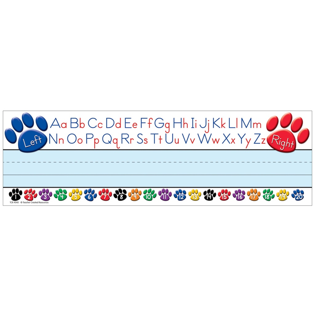 36ct Colorful Paw Prints Left/Right Alphabet Name Plates