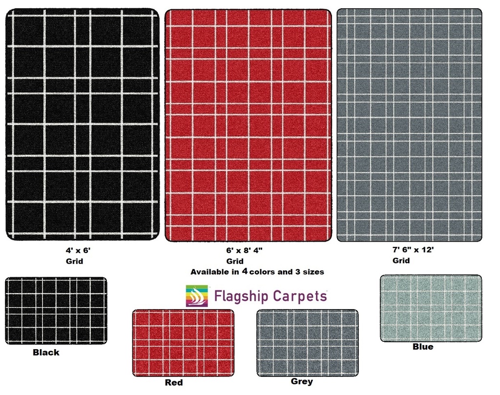 Black Check 4' X 6' Rectangle Carpet