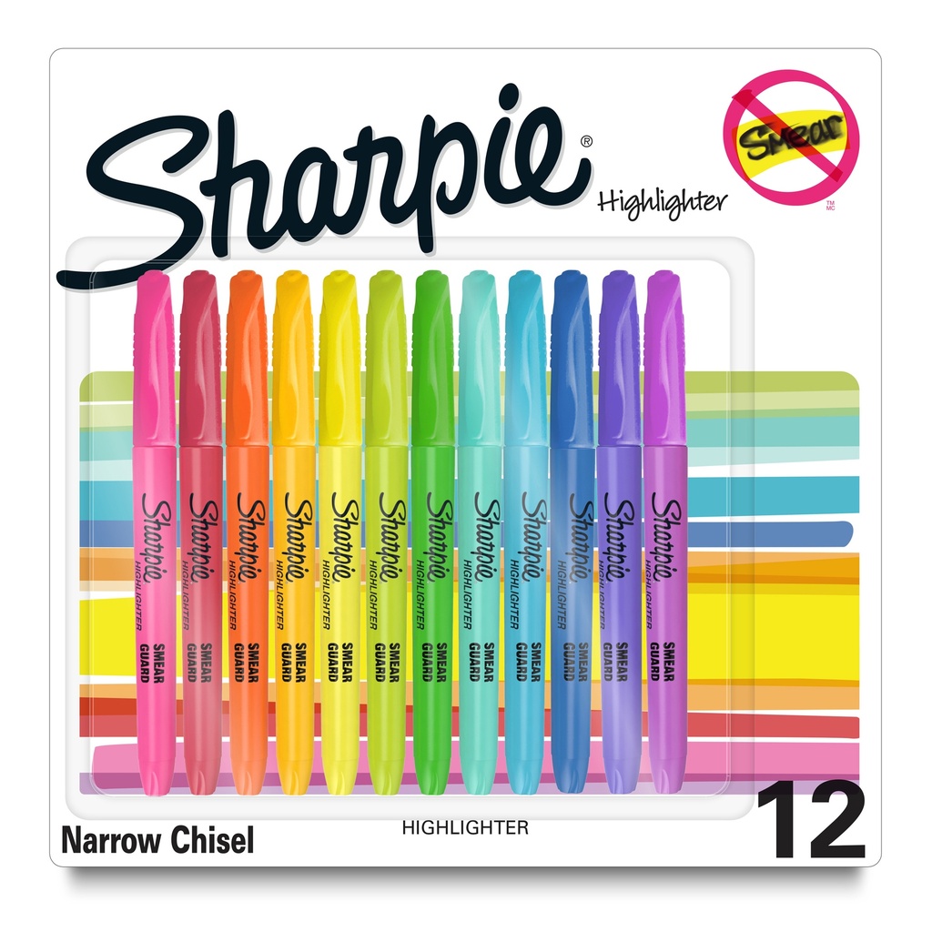 12ct Sharpie Assorted Chisel Tip Pocket Highlighters