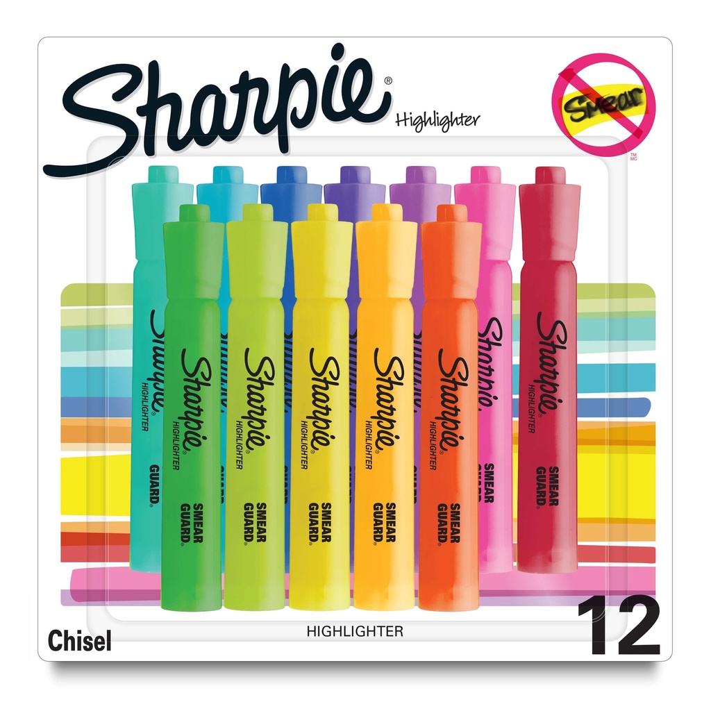 12ct Sharpie Chisel Tip Tank Highlighters