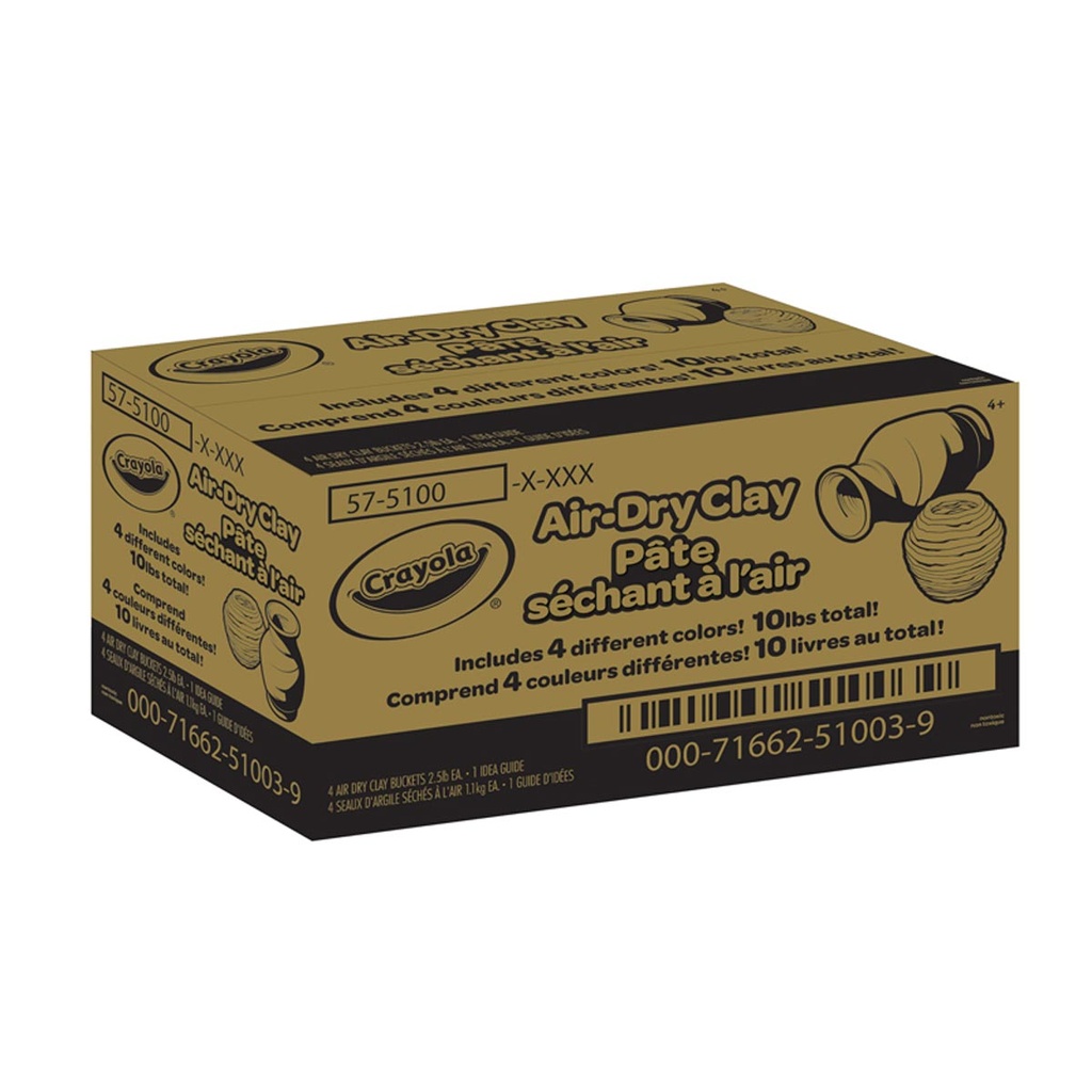 Air Dry Clay, 2.5lb Buckets, Assorted, Pack of 4