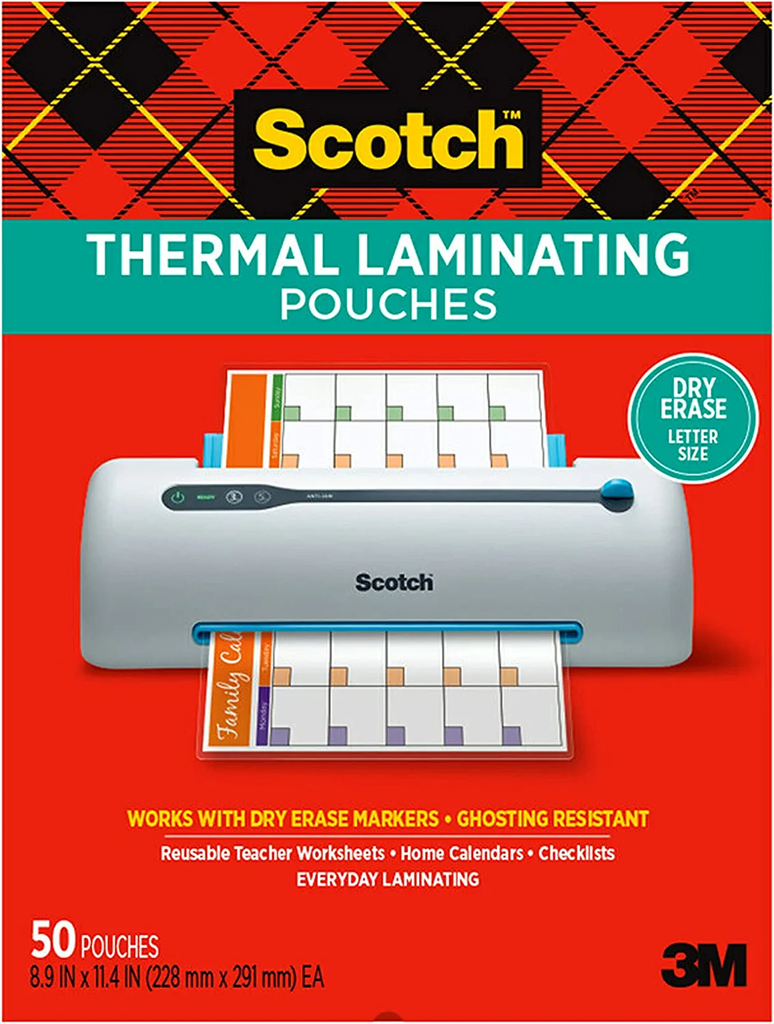 Dry Erase Thermal Laminating Pouches - 50 Count