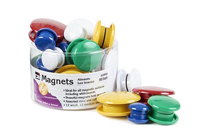 30ct Magnets Round Assorted Colors and Sizes