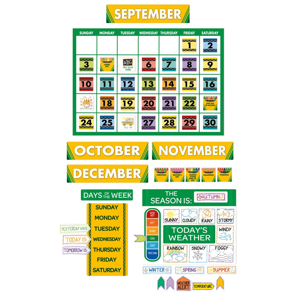Crayola® Calendar Bulletin Board Set