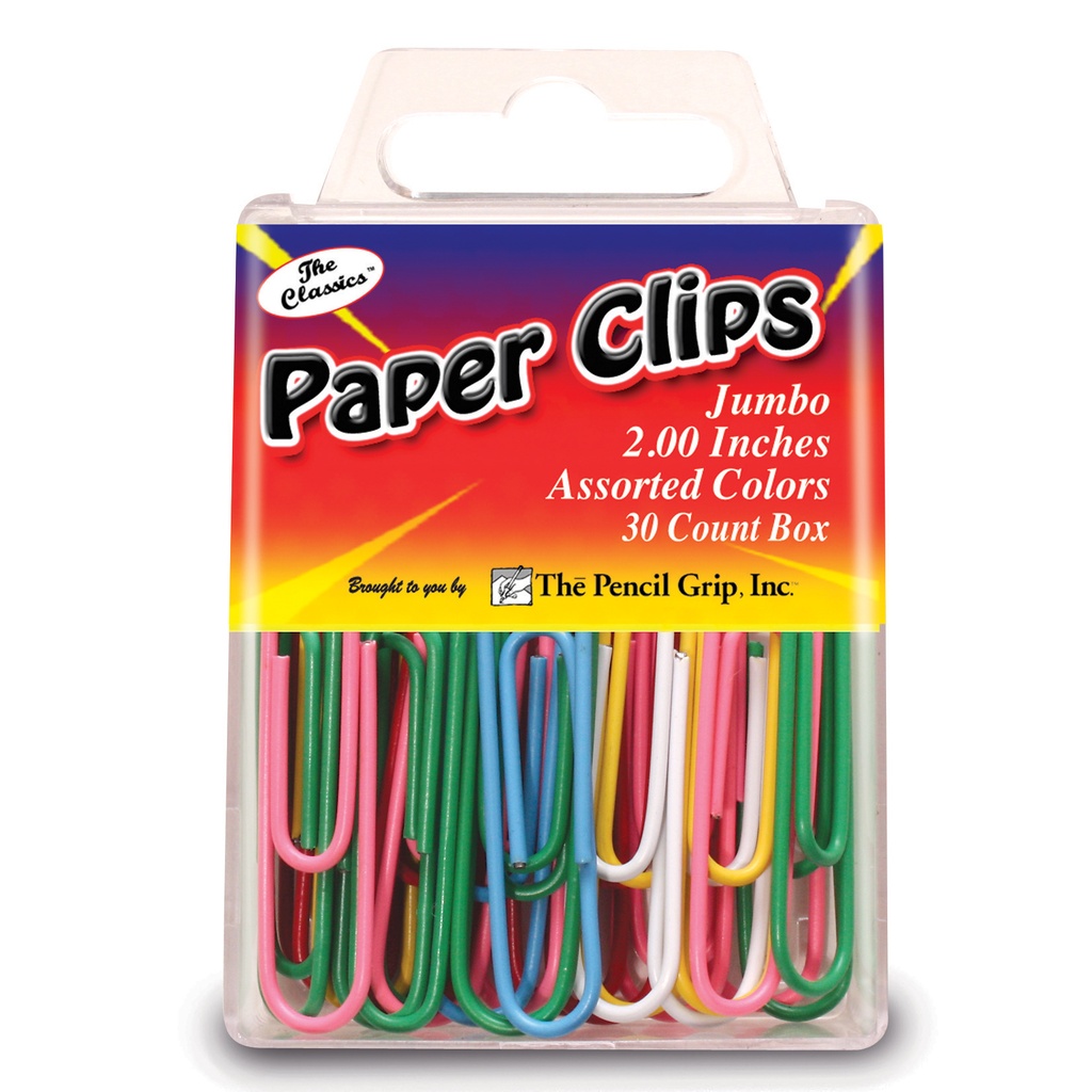 The Classics Paper Clips, 2", Assorted Colors, Pack of 30