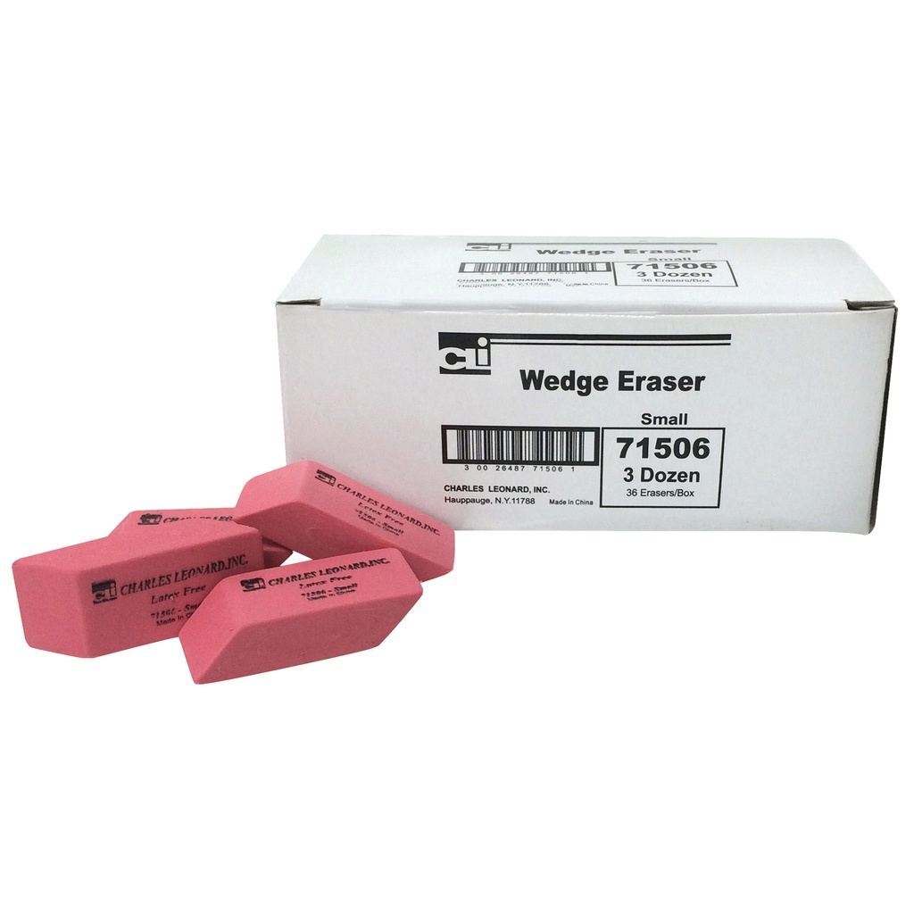 36ct Small Pink Synthetic Wedge Erasers