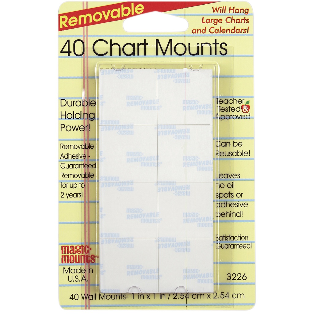 40ct 1" Removable Chart Mounts Pack