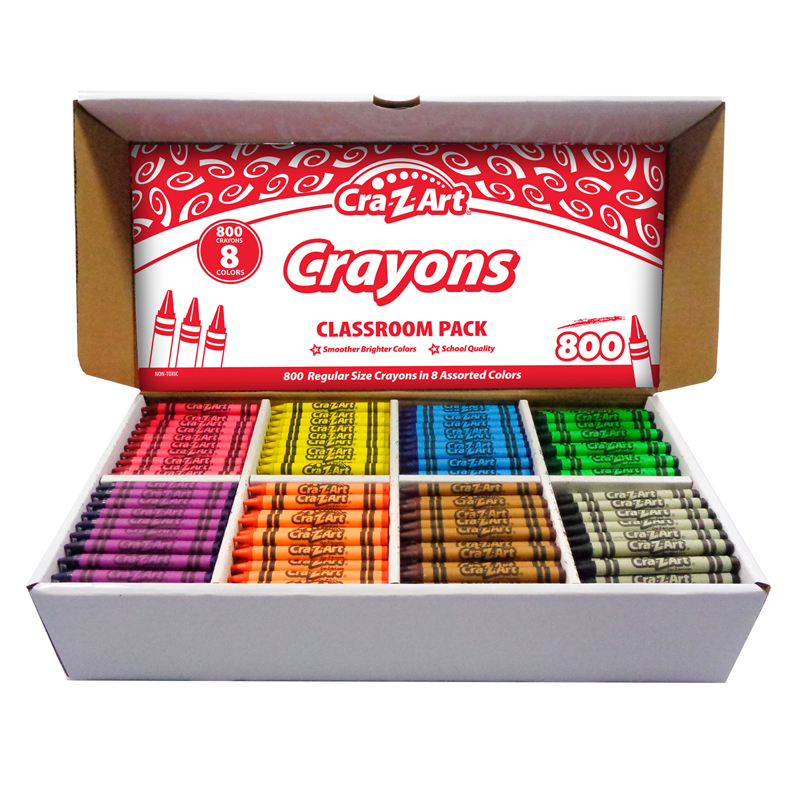 Crayon Classroom Pack, 8 Color, Box of 800