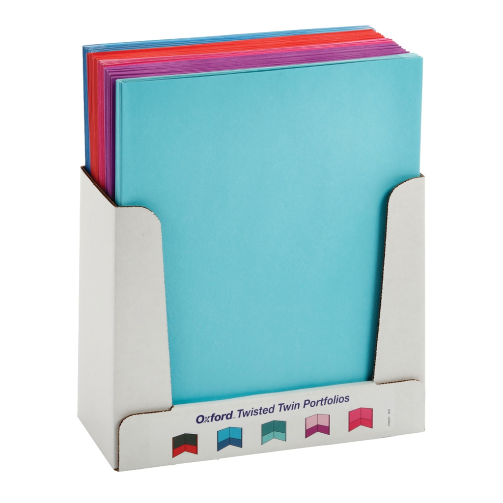Twisted Twin Pocket Folders, Letter Size, Assorted, Pack of 50