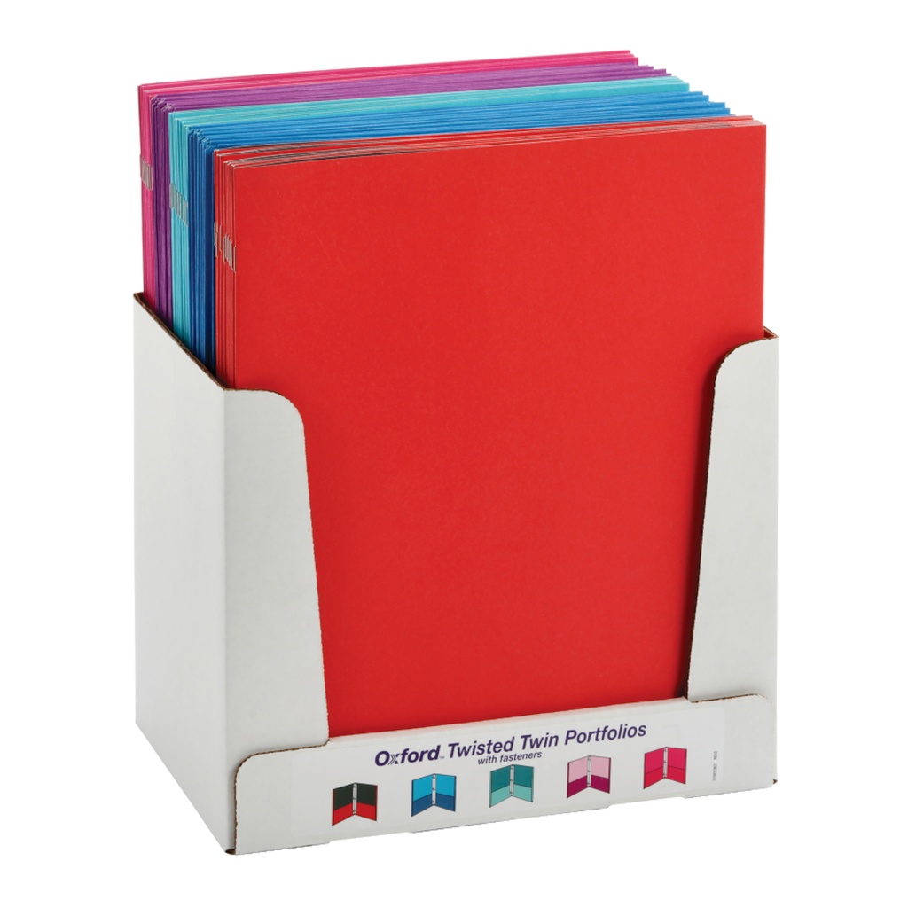 Twisted Twin Pocket Folders with Fasteners, Letter Size, Assorted, Pack of 50