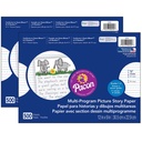 Multi-Program Picture Story Paper, 1/2" Ruled, White, 12" x 9", 500 Sheets Per Pack, 2 Packs