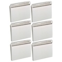 Spiral Index Cards, 3" x 5", White, Ruled, 50 Per Pack, 6 Packs