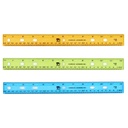 Plastic Ruler, 12", Translucent, Assorted Colors, Pack of 48