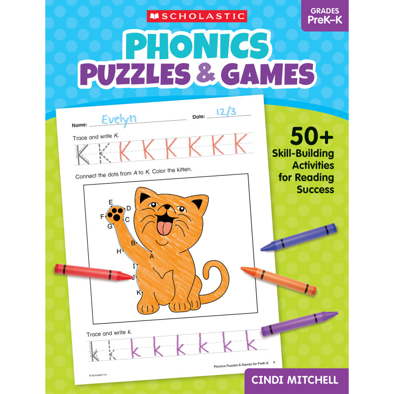 Phonics Puzzles & Games, Grades Pre K-K