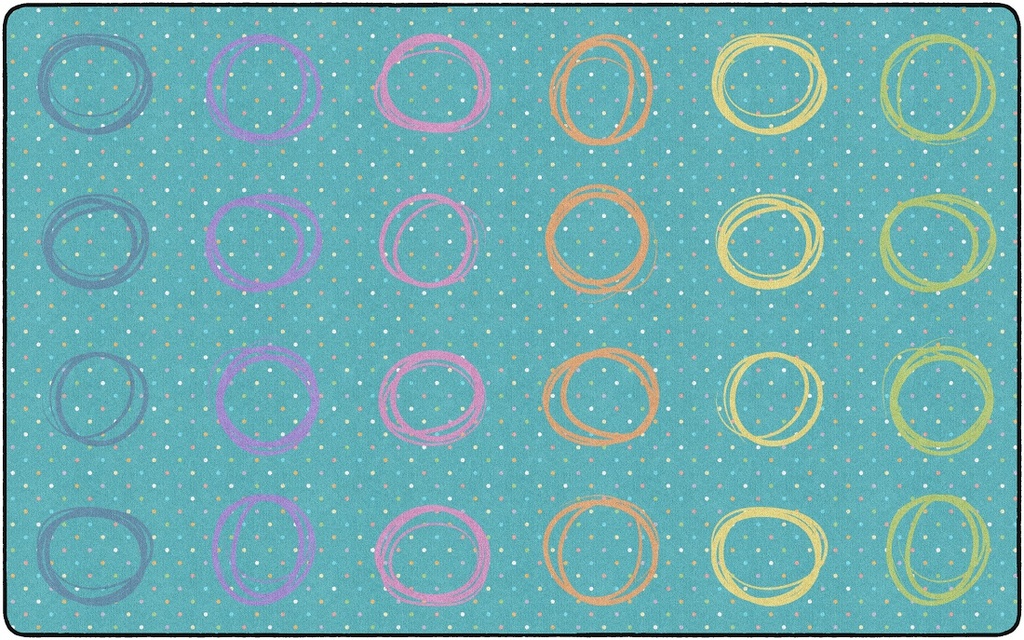 Smiley Circle Sampler Abstract Rectangle Rug