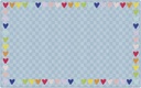 Schoolgirl Style Blue With Rainbow Hearts Border Rectangle Area Rug