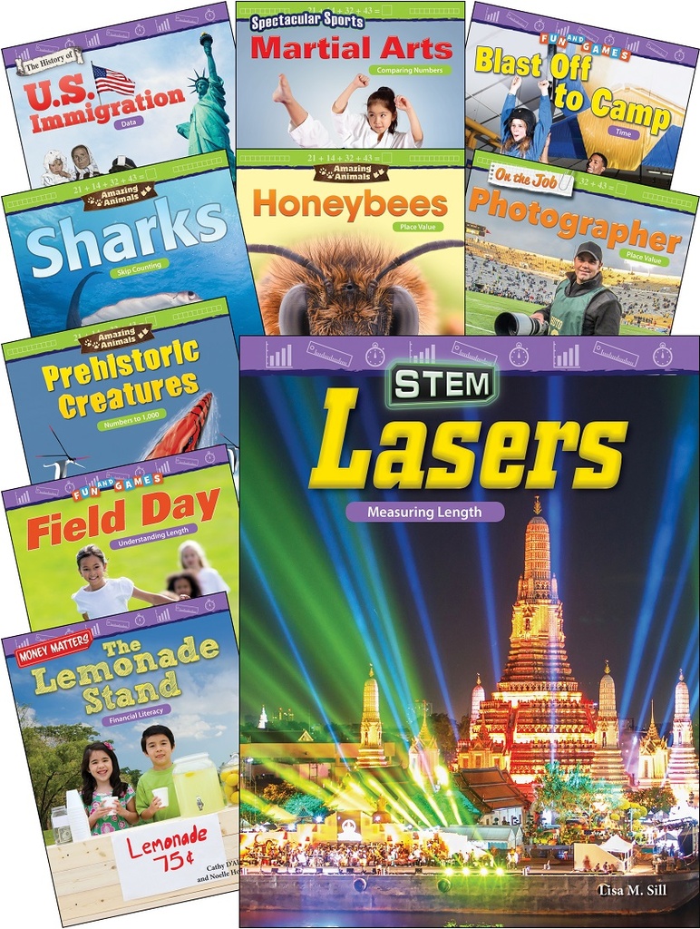 Place Value and Measurement and Data for Second Grade, Book Set