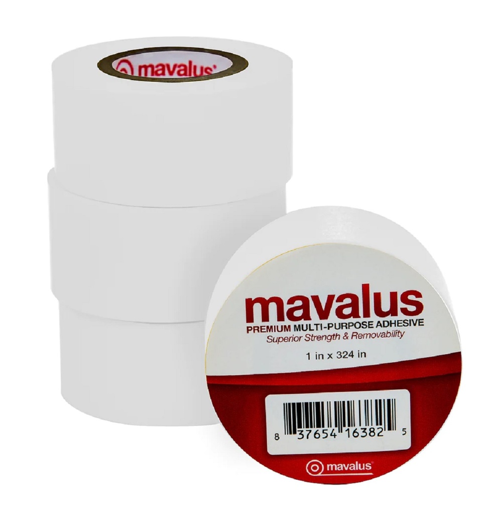 Mavalus 1" White Tape 4 Roll Pack