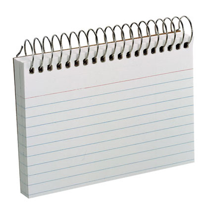 50ct White Ruled Spiral Index  Cards    Each