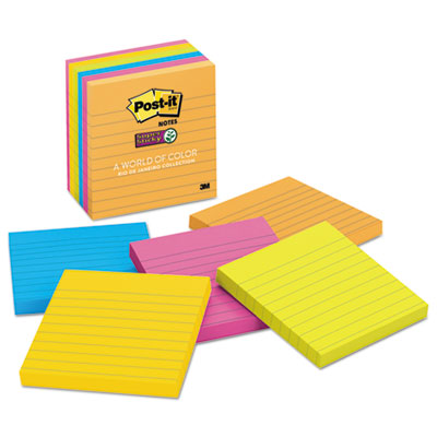6ct 4x4 Lined Post it Super Sticky Notes