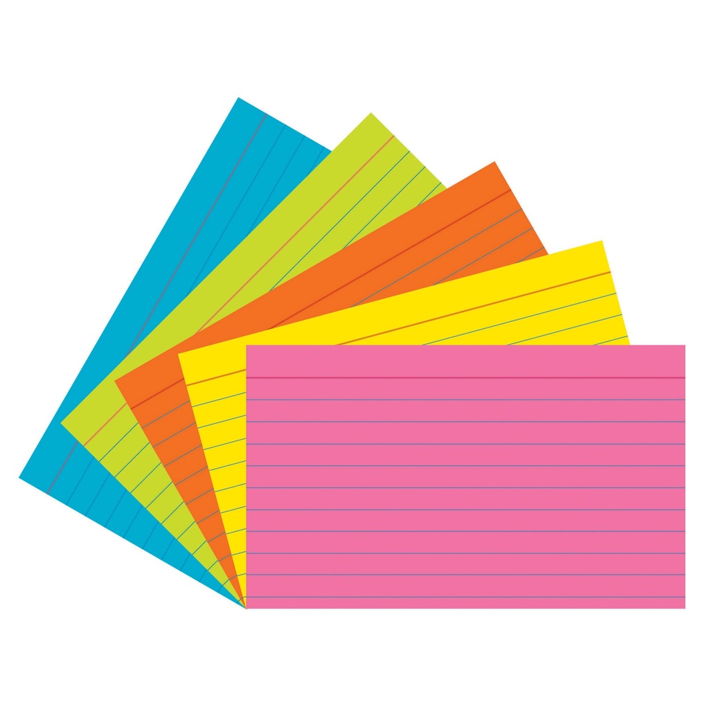 75ct 3in x 5in Super Bright Ruled Index Cards