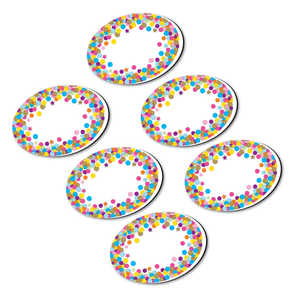 Oval Confetti Magnetic Whiteboard Erasers 6ct