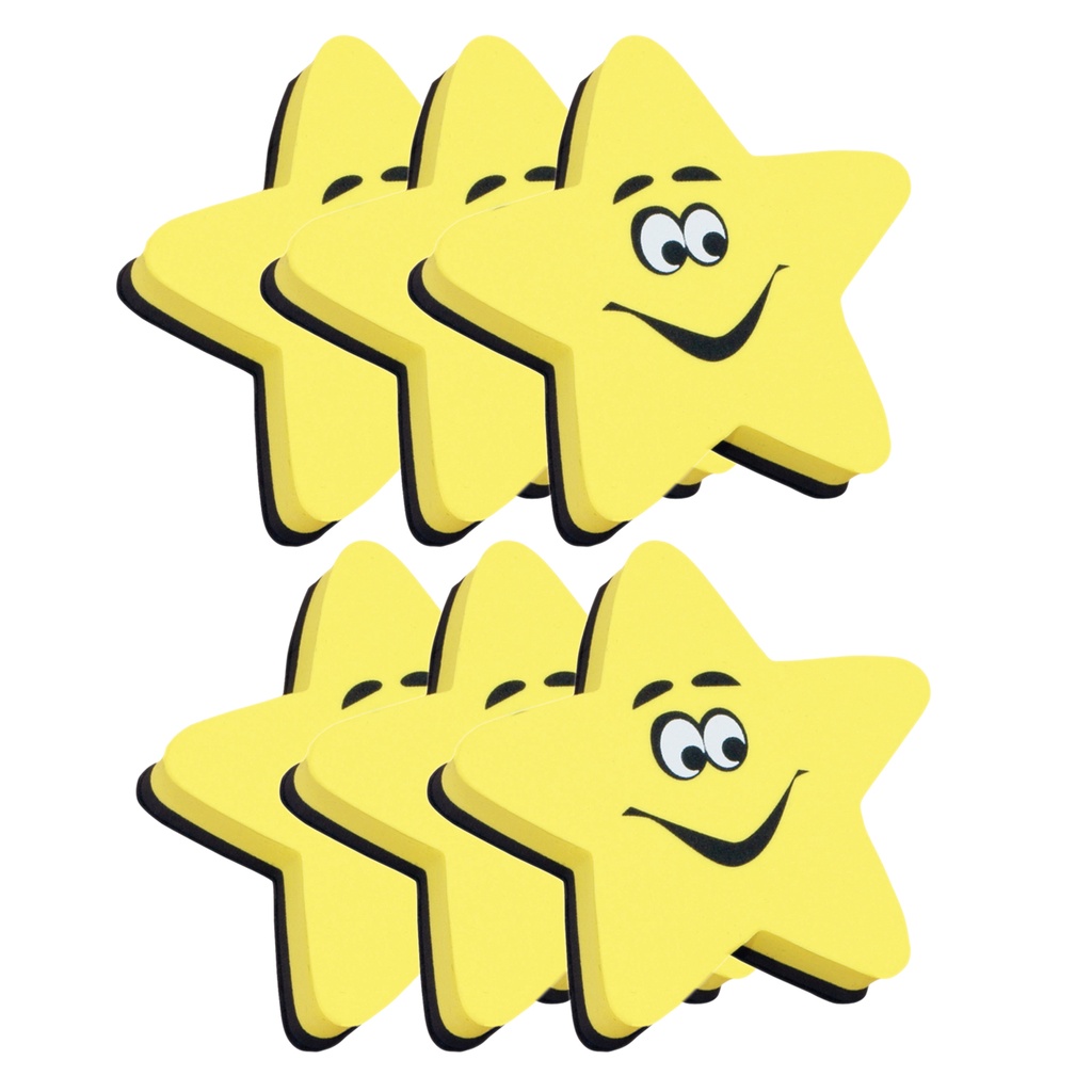 Star Magnetic Whiteboard Erasers 6ct