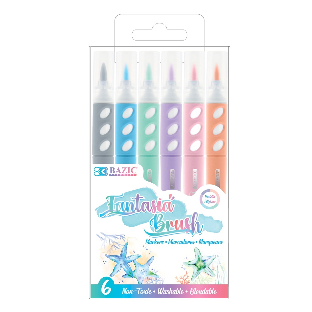 Pastel Brush Markers 6 Colors