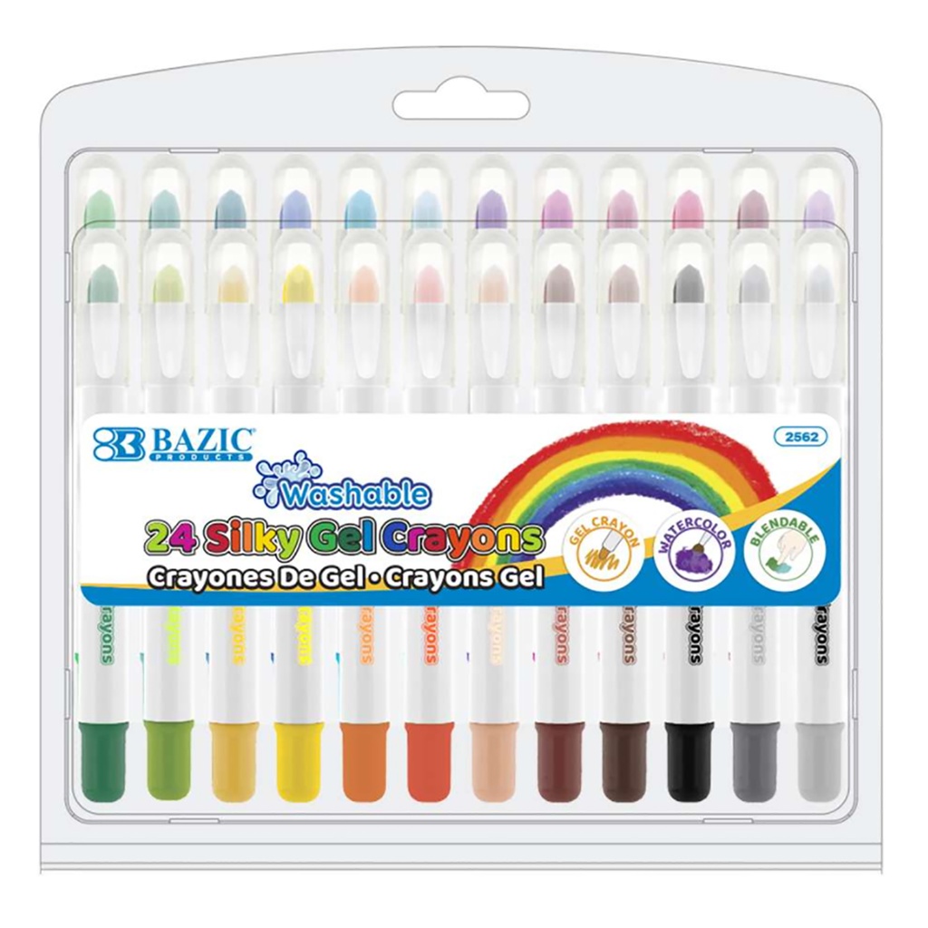 Washable Silky Gel Crayons 24 Colors