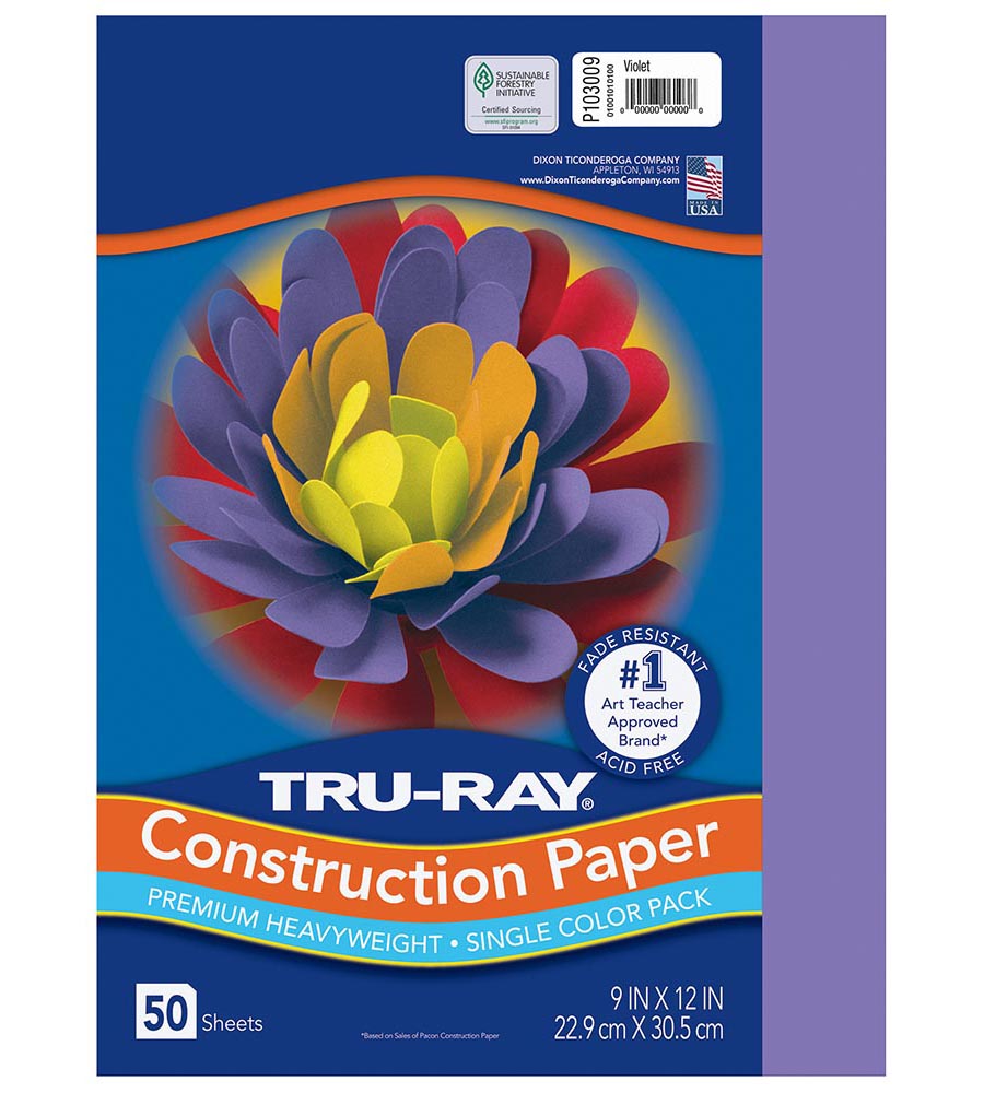 9x12 Violet Tru-Ray Construction Paper 50ct Pack