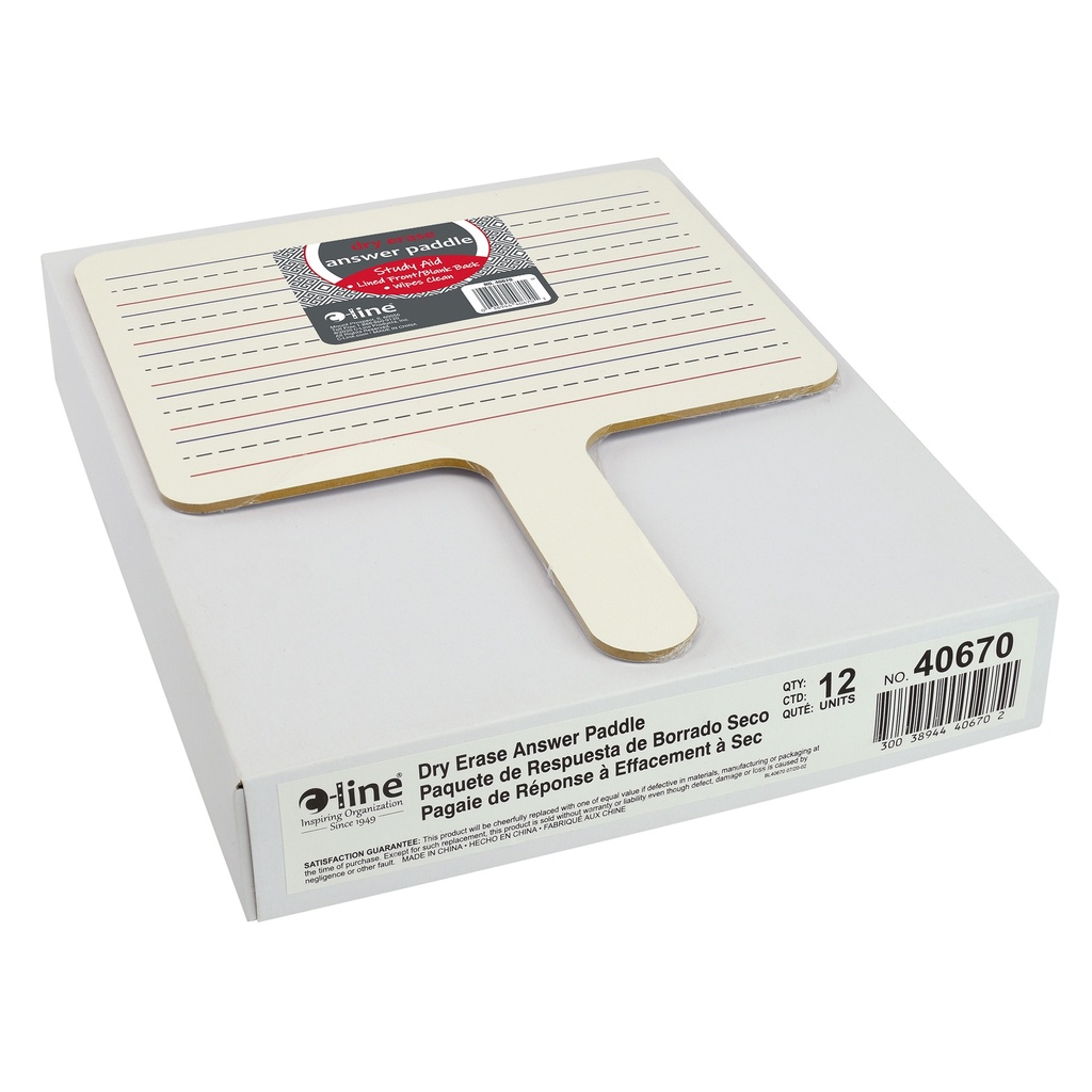 Two-Sided Dry Erase Answer Paddles 12ct