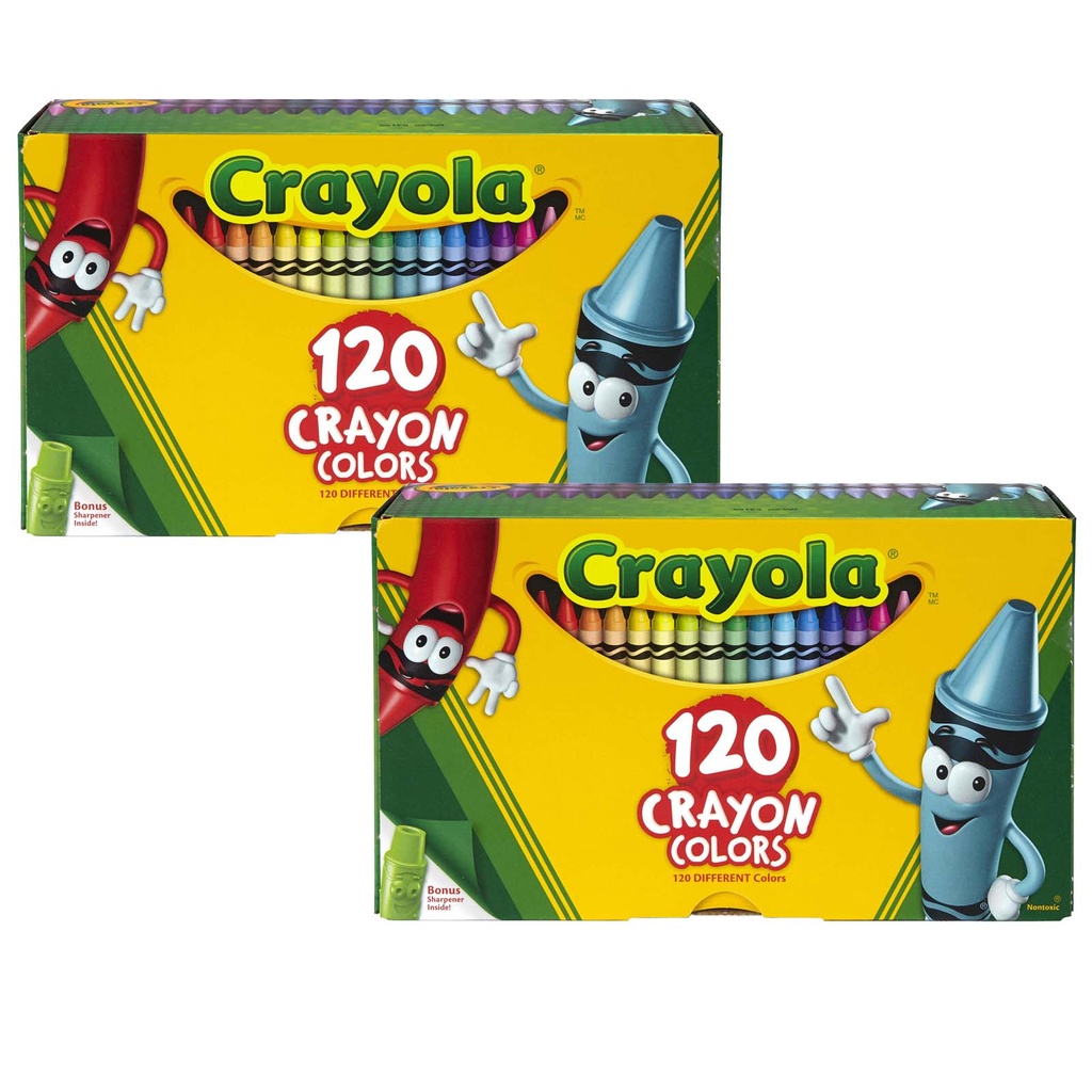 120 Color Regular Size Crayons 2ct