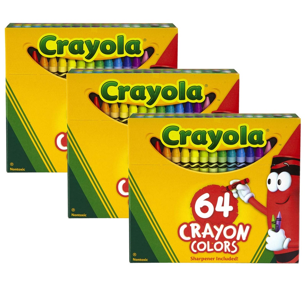 64 Regular Size Crayons 3ct