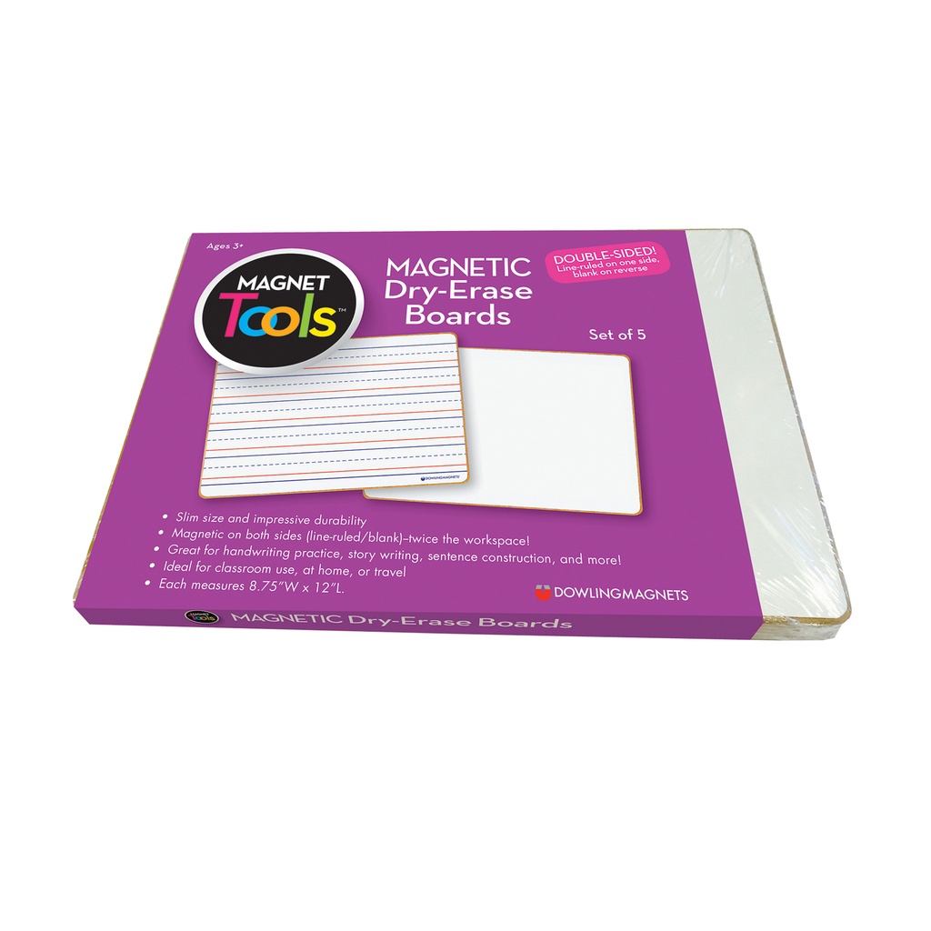 Magnetic Lined & Blank Dry-Erase Boards Set of 5