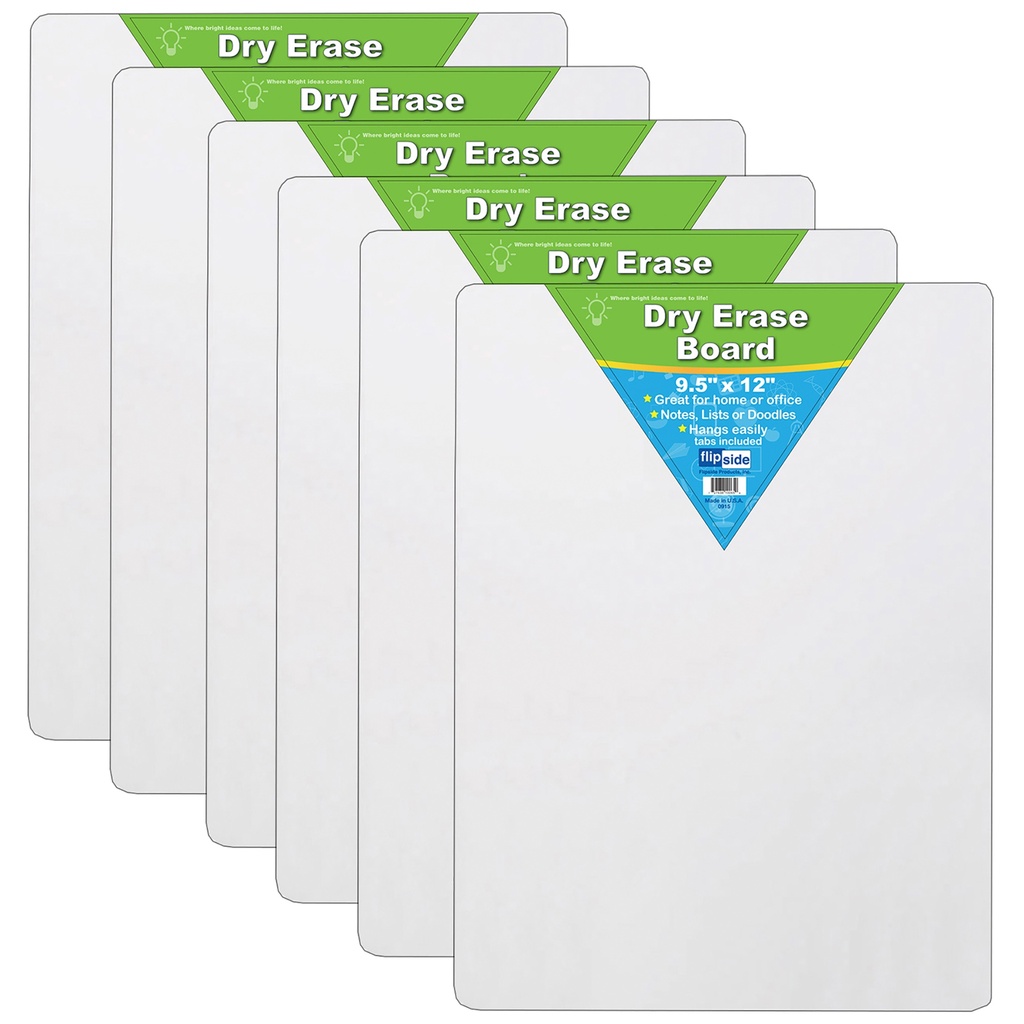 9.5" x 12" Dry Erase Board Pack of 6
