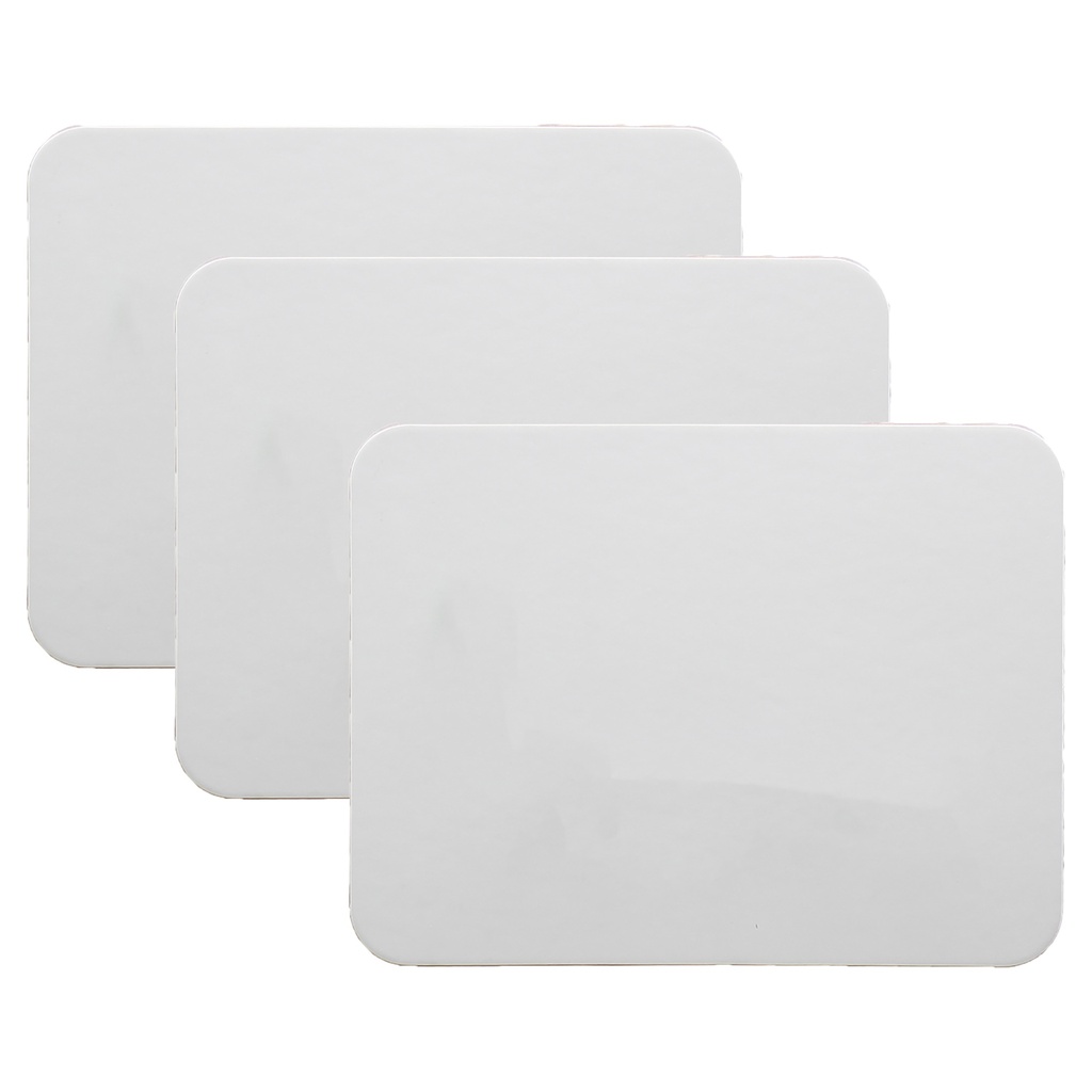 Two-Sided Blank/Blank 9" x 12" Magnetic Dry Erase Boards Pack of 3