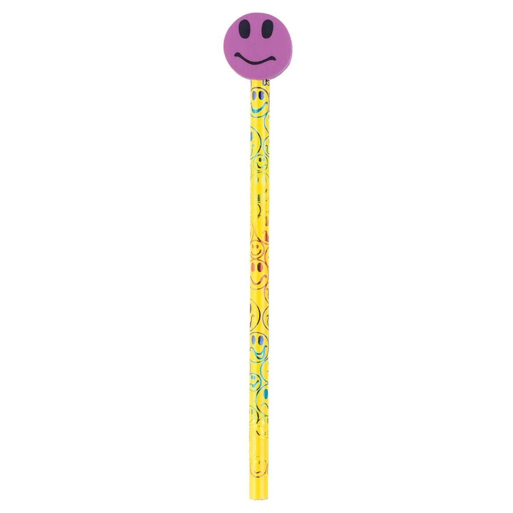 Smiley Face Pencil & Eraser Topper Write-Ons Pack of 36