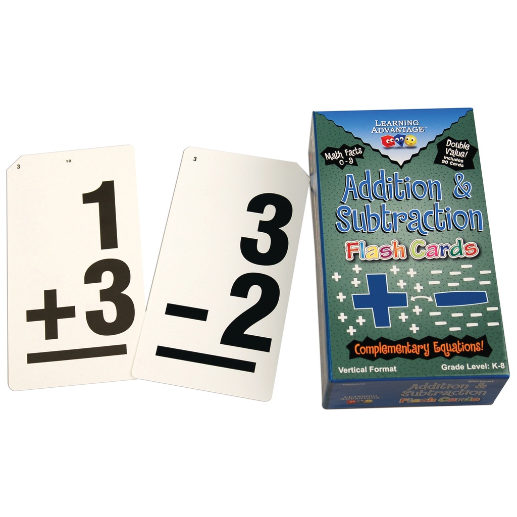 Addition & Subtraction Double-Value Vertical Flash Cards 