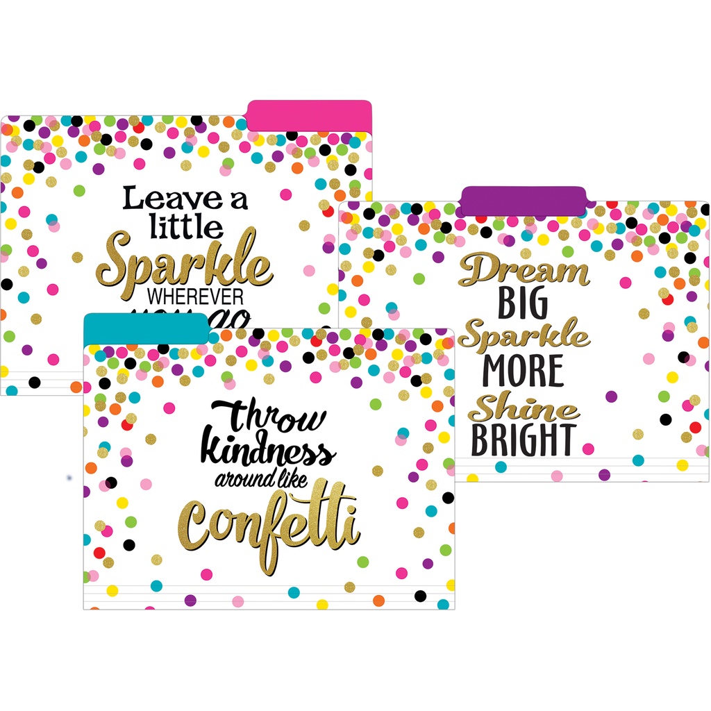 Confetti Letter Size File Folders Pack of 12
