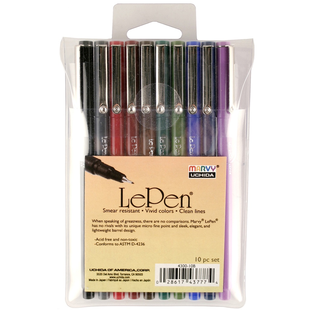 LePen® Dark Micro-Fine Point Pens 10 Colors