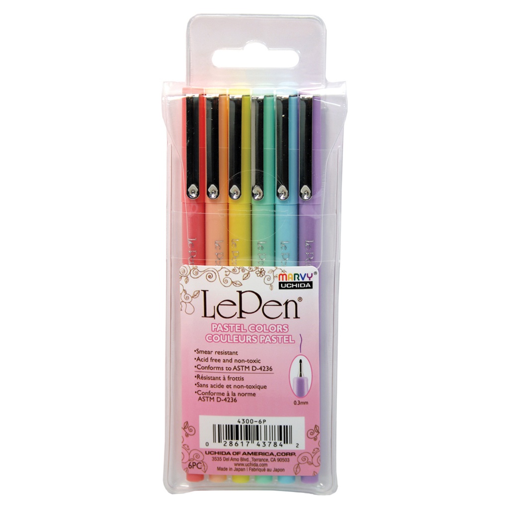 LePen® Pastel Micro-Fine Point Pens 6 Colors